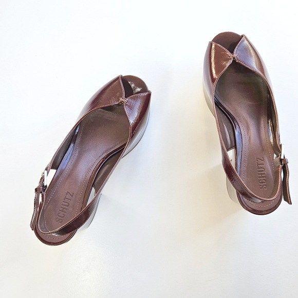 SCHUTZ Brandi Platform Sandals Root Brown $198 Size US 8.5 - Picture 14 of 15